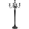 Gräfenstayn Candelabro Gräfenstayn® portacandele 1, 3 o 5 bracci - varie misure - candelabro color argento, nero, bianco od oro (XL, Nero)