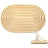 Zfseyuh Vassoio ovale in Legno Taglieri da Portata in Legno Vassoi Decorativi Piccoli Vassoio Ovale da Bagno in Legno Tagliere per Pane per Dessert, Decorativo 26 cm