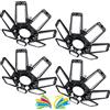 YIQIBRO Plafoniera LED Garage 200W 4 Pezzi, 20000LM 6500K Lampada da Garage Deformabile con 7+1 Pannelli Regolabili, E27/E26 Officina Plafoniera LED per Magazzino Ufficio Cantina Cucina Negozio