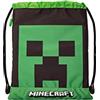 Franco Cosimo Panini MINECRAFT - Zaino Scuola, Sacca sportiva Unisex per Bambini e Ragazzi con Spallacci Anti-Soffocamento con Tasca con Chiusura ZIP, Colore Verde - Ufficiale Minecraft
