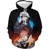 acsefire Felpa Anime Unisex Jujutsu Kaisen Felpa con Cappuccio a Manica Lunga Gojo Satoru Hoodie Itadori Yuji Felpa con Cappuccio Sportivo per i Fan di Ryomen Sukuna