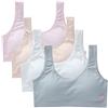 BakerMiche 4 pezzi reggiseno sportivo imbottito per adolescenti e ragazze senza ferretto, top senza pancia, biancheria intima morbida, senza cuciture, per età 8-12 anni