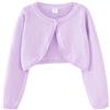 Yimutian Cardigan Bambina Cerimonia Manica Lunga Bolero Cardigan Corto in Maglia Tinta Unita Abito per Feste, per la Comunione, per Il Battesimo Viola 130