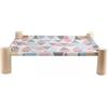 Hintyne Amaca per Gatti E Cani, Amaca per Gatti in Legno, Lettino Rinfrescante Sopraelevato, Cuccia Portatile Staccabile per Interni Ed Esterni per Gatti E Cuccioli (Triangoli Colorati)
