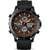PINDOWS orologi da uomo, orologi impermeabili, analogici, digitali, sportivi, multifunzione, resistenti, per attività all'aperto, con retroilluminazione a LED, sveglia, cronometro.