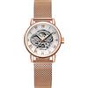 FORSINING Orologio da polso da donna, alla moda, stile casual, impermeabile, a carica manuale, meccanico, con cinturino in maglia in acciaio inox, 03-rosa Bianco, Bracciale