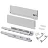 Emuca - Kit cassetto per cucina o bagno con regolazione 3D, altezza 178 mm, profondità 350 mm, 40 Kg, chiusura soft, pannelli no inclusi, Acciaio, bianco
