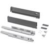 Emuca - Kit cassetto per cucina o bagno con regolazione 3D, altezza 93 mm, profondità 350 mm, 40 Kg, chiusura soft, pannelli no inclusi, Acciaio, grigio antracita