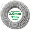 Zeqeey Filo di ricambio per decespugliatore in nylon resistente, 3 mm, 15 m, rotondo, per parchi, giardini, cortili, 0,3 cm