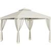 Outsunny Tenda Gazebo da Giardino 3x3m con Zanzariera, Struttura in Metallo e Copertura in Poliestere, Beige