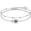 POPLYKE - Cavigliera a forma di tartaruga marina per donne, 925 argento sterling, pietra di luna, braccialetto per ragazze, catena a doppio strato, pietra di luna, regali estivi, gioielli da spiaggia
