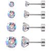 Limerencia Orecchini in titanio donna, 4 paia di piercing in titanio ipoallergenici con fondello a vite per orecchie sensibili Cartilagine (Aurora Boreale)