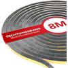 XEEINC 8m Guarnizione a Spazzola Adesiva, 9mm(L) X 23mm(P) Guarnizione Spazzola Porta Finestra, Paraspifferi Guarnizione per Porta Blindata, Isolamento Acustico, Anti-Collisione - Nero