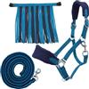 PFIFF 103103 - Set di 3 cavezze Sunny, con cavezze, Maglia e Frangia per Mosche, Personalizzabili, Blu Chiaro, Pony