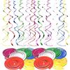 Moguxb Decorazioni a Spirale Festoni a Spirale 48 pezzi Stelle Filanti a Spirale 6 Colori Decorazioni per Feste di Stelle Filanti per Natale Halloween Matrimonio Compleanno Articoli per Feste