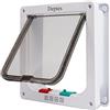 Depets - Porta per gatti di medie dimensioni con chiusura a 4 vie (dimensioni esterne: 19 x 20 cm), kit per gattaiola magnetica bianca, resistente alle intemperie per gatti e cani