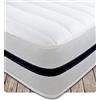 Starlight Beds Starlight 8 Materasso, Materiali regolamentati Resistenti al Fuoco, Bianco, 2ft6 Small Single Mattress (75cm x 190cm)