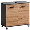 Schildmeyer Palermo 157638 - Mobile base lavabo, finitura rovere artigianale e grigio antracite, 59,8 x 32,6 x 63,4 cm