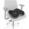 HJH Office cuscino per emorroidi MEDISIT VI Cuscino ergonomico per coccige con effetto memoria, sfoderabile e lavabile, imbottitura in schiuma, nero