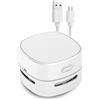 WANGCL Aspirapolvere Portatile Piccolo Aspirapolvere da Tavolo USB Ricaricabile per Ufficio Domestico Desktop e Auto (Bianco)