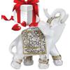 HERCHR Elefante Statua, statuetta di elefante portafortuna da collezione, Feng Shui Elephant Figurine, ricchezza figurina fortunata per Decorazione Desktop Domestica,11×4,5 ×11 cm
