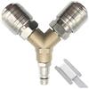 Ylinwtech Distributore Aria Compressa,1m*Cintura In Materia Prima,Distributore Di Aria Compressa 2 Vie,Connettori Per Tubo Dell'aria,1/4 Bsp Connettore Frizione Per Tubi 'aria Compressore(Ottone)