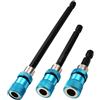 KEWAYO Set 3 Prolunghe Magnetiche 1/4 (60/100/145mm) Porta Inserti per Avvitatore, Trapano & Cacciavite Sgancio Rapido