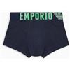 Emporio Armani Stretch Cotton Megalogo Trunk, Boxer Uomo, Blu (Marine), XL