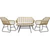 DKD Home Decor Divano da Giardino DKD Home Decor Marrone Metallo Poliestere rattan sintetico (124 x 74 x 84 cm)