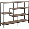 HOMCOM Scaffale Libreria Asimmetrica in Stile Industriale, in Legno e Metallo Nero, 120x32x95cm