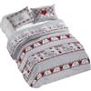 PENSIERI DELICATI Parure Copripiumino Matrimoniale 100% Cotone, Completo di Sacco 250x200cm e 2 Federe 52x82cm, Made in Italy, Copripiumino Lavabile In Lavatrice A 40°, Fantasia Peluche Rosso