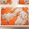 PETTI Artigiani Italiani MARBLELIZED - Tovagliette Americane Lavabili, Tovaglietta in Tessuto Effetto Marmo Arancione, Set da 2 (30x45 cm) - Eleganti, Ideali per Colazione, Pranzo e Cena, Idea Regalo, 100% Made in Italy