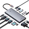 Baseus Docking Station usb C per 3 Monitor, 13-in-1 Hub USB C con 2 HDMI 4K@60Hz, DisplayPort 4K@120Hz, VGA, Port Dati 3.1 10Gbps, PD 100W ed Ethernet, Compatibile con Dell/HP/Lenovo/Surface