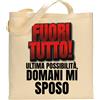Shopper personalizzate. Borsa con scritta originale per addio al nubilato in cotone naturale 38x42 - personalizzate o neutre