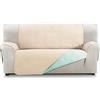 Martina Home Milano Copridivano imbottito 4 Posti XL - Melanzane/Salmone