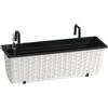 Gartenfreude Cassetta da Giardino in polyrattan, incl. agganci e Sistema per innaffio, Bianco, 60 x 19 x 18 cm