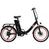 ONESPORT OT16-2 Bicicletta elettrica pieghevole, motore da 250W, batteria da 48V 15.6Ah - Nero Rosso