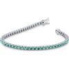 Gioielli di Valenza Bracciale Tennis maglia piramide in oro Bianco 18k con Smeraldi