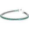 Gioielli di Valenza Bracciale Tennis piramide in oro Bianco 18k con Smeraldi da 0,05 ct