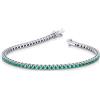 Gioielli di Valenza Bracciale Tennis griff quadro in oro Bianco 18k con Smeraldi