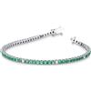 Gioielli di Valenza Bracciale Tennis in oro Bianco 18k con diamanti e smeraldi