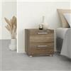 Dmora - Comodino Amber, Comò Basso, Tavolino da Notte, Mensola da Letto, 40x40 h42 cm, Rovere