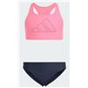 Adidas Junior Big Bars Bikini Lucpnk/Legink 2 Pz Slip+Top Fux/Ner Junior Bimba