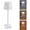 iMun Lampada da Tavolo, Senza Fili, Ricaricabile, per Esterni e Interni con Presa USB, Led Diversa Intensità e Temperatura, (Bianco) H 38 cm