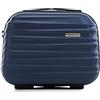 WITTCHEN Necessaire da viaggio Custodia per cosmetici Valigia da viaggio Bagaglio a mano Valigia cabina Valigia ABS Borsa da toilette Rigido Groove Line blu navy Ryanair/ITA Airways/easyJet