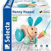 Selecta 62100 Henny Hoppel, coniglietto da traino in legno, 13 cm