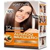 Kativa - Kit lisciante brasiliano, trattamento lisciante professionale casalingo, fino a 12 settimane di durata, lisciante alla cheratina vegetale, senza formolo, facile da applicare