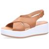 Soffice Sogno Sandalo in pelle a fasce incrociate con zeppa 6 cm