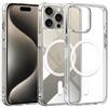 LIN SARL Magnetica Cover Trasparente per iPhone 15 Pro Max Compatibile con Magsafe, Silicone Clear telaio Custodia Anti-Ingiallimento - Trasparente