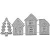 Rayher Mascherina Case d'inverno, 2.8-3.4cmx 4-5.5cm, 4Pz, Bus Blis, 50270000